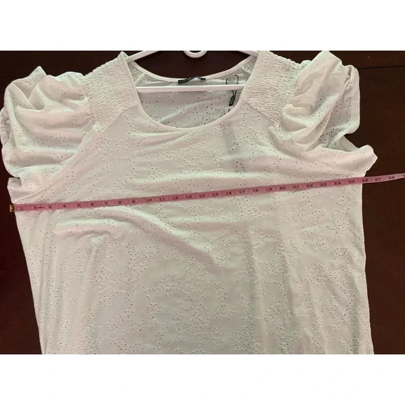 T Tahari Woman NWT 3XL White Flutter Sleeve Short Sleeve Top Plus Size Tee - Picture 9 of 12